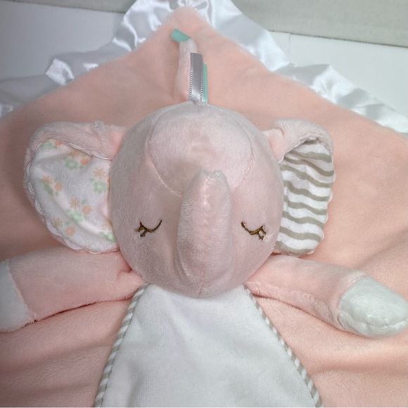 Pink Elephant Lovey Douglas Cuddle Toys Lil Snuggler Pink White Security Blanket - Picture 6 of 10
